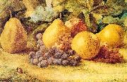 Hill, John William Apples, Pears, and Grapes on the Ground Norge oil painting reproduction